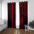 Hawaii Hauoli Makahiki Hou Window Curtain Lono Hawaiian God Kakau Polynesian Tribal Red LT05 Grommets Red - Polynesian Pride