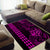 Hawaii Hauoli Makahiki Hou Area Rug Lono Hawaiian God Kakau Polynesian Tribal Pink LT05 - Polynesian Pride