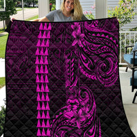 Hawaii Hauoli Makahiki Hou Quilt Lono Hawaiian God Kakau Polynesian Tribal Pink LT05 Pink - Polynesian Pride
