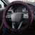 Hawaii Hauoli Makahiki Hou Steering Wheel Cover Lono Hawaiian God Kakau Polynesian Tribal Pink