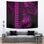 Hawaii Hauoli Makahiki Hou Tapestry Lono Hawaiian God Kakau Polynesian Tribal Pink LT05 - Polynesian Pride