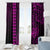 Hawaii Hauoli Makahiki Hou Window Curtain Lono Hawaiian God Kakau Polynesian Tribal Pink LT05 - Polynesian Pride