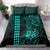 Hawaii Hauoli Makahiki Hou Bedding Set Lono Hawaiian God Kakau Polynesian Tribal Turquoise LT05 - Polynesian Pride