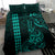 Hawaii Hauoli Makahiki Hou Bedding Set Lono Hawaiian God Kakau Polynesian Tribal Turquoise LT05 - Polynesian Pride