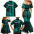 Personalized Hawaii Hauoli Makahiki Hou Family Matching Mermaid Dress and Hawaiian Shirt Lono Hawaiian God Kakau Polynesian Tribal Turquoise LT05 - Polynesian Pride