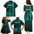 Personalized Hawaii Hauoli Makahiki Hou Family Matching Puletasi Dress and Hawaiian Shirt Lono Hawaiian God Kakau Polynesian Tribal Turquoise LT05 - Polynesian Pride