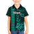 Personalized Hawaii Hauoli Makahiki Hou Family Matching Puletasi Dress and Hawaiian Shirt Lono Hawaiian God Kakau Polynesian Tribal Turquoise LT05 Son's Shirt Turquoise - Polynesian Pride