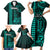 Personalized Hawaii Hauoli Makahiki Hou Family Matching Short Sleeve Bodycon Dress and Hawaiian Shirt Lono Hawaiian God Kakau Polynesian Tribal Turquoise LT05 - Polynesian Pride