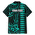 Personalized Hawaii Hauoli Makahiki Hou Family Matching Short Sleeve Bodycon Dress and Hawaiian Shirt Lono Hawaiian God Kakau Polynesian Tribal Turquoise LT05 - Polynesian Pride