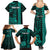 Personalized Hawaii Hauoli Makahiki Hou Family Matching Summer Maxi Dress and Hawaiian Shirt Lono Hawaiian God Kakau Polynesian Tribal Turquoise LT05 - Polynesian Pride