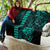 Hawaii Hauoli Makahiki Hou Quilt Lono Hawaiian God Kakau Polynesian Tribal Turquoise LT05 - Polynesian Pride