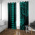 Hawaii Hauoli Makahiki Hou Window Curtain Lono Hawaiian God Kakau Polynesian Tribal Turquoise LT05 Grommets Turquoise - Polynesian Pride