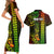 Personalized Hawaii Hauoli Makahiki Hou Couples Matching Short Sleeve Bodycon Dress and Hawaiian Shirt Lono Hawaiian God Kakau Polynesian Tribal Reggae LT05 - Polynesian Pride