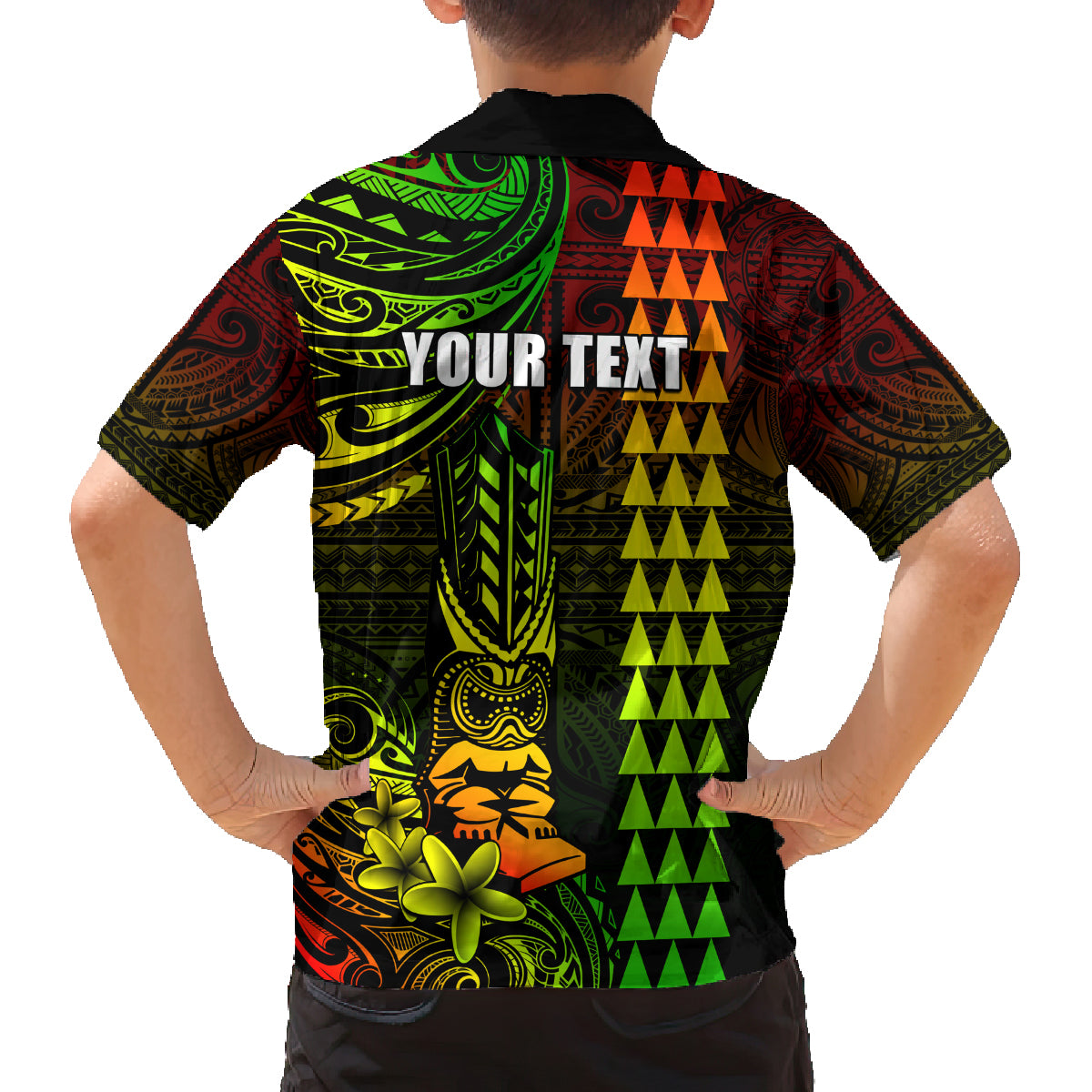 Personalized Hawaii Hauoli Makahiki Hou Family Matching Off Shoulder Maxi Dress and Hawaiian Shirt Lono Hawaiian God Kakau Polynesian Tribal Reggae LT05 - Polynesian Pride