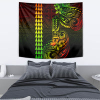 Hawaii Hauoli Makahiki Hou Tapestry Lono Hawaiian God Kakau Polynesian Tribal Reggae LT05 - Polynesian Pride