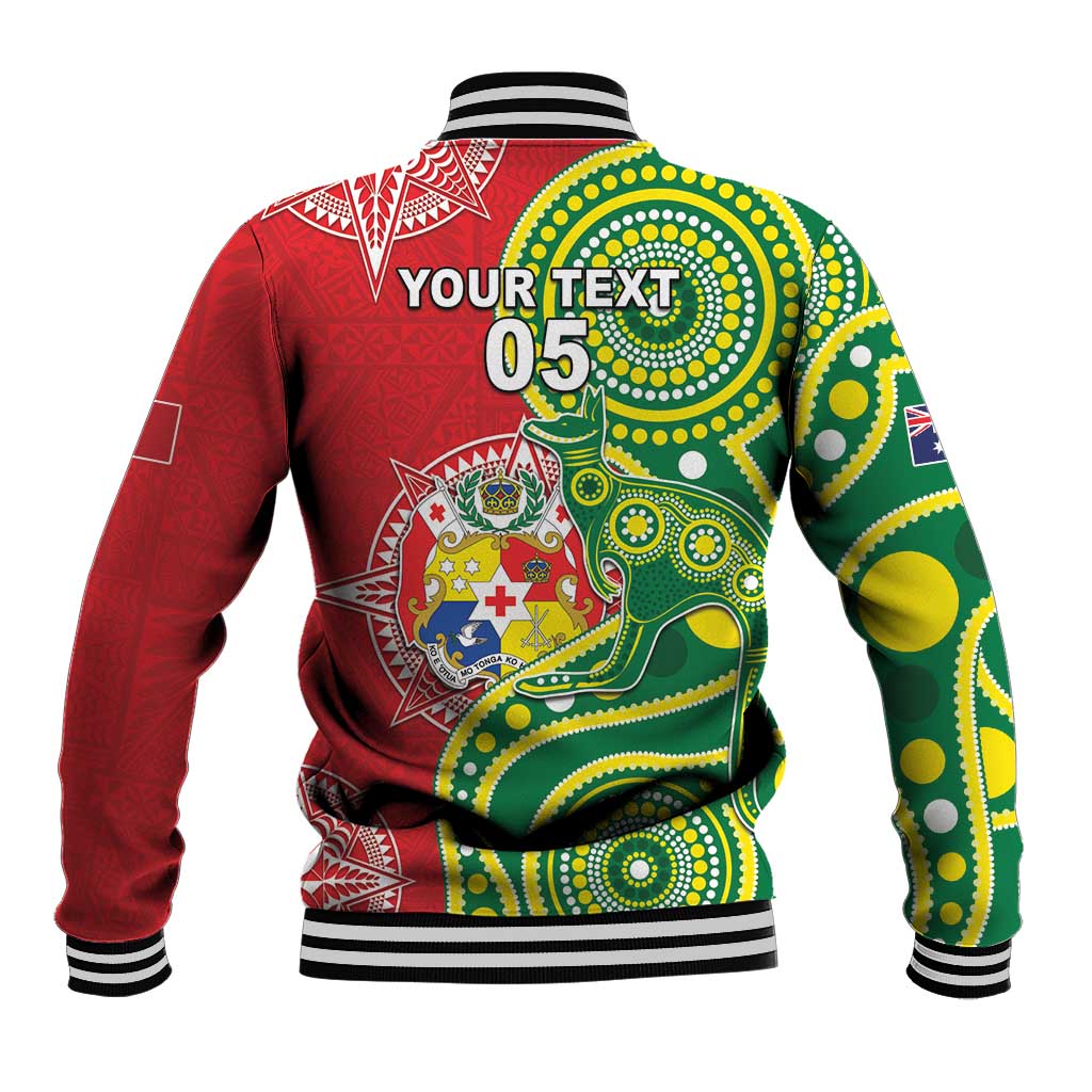 Custom Tonga Australia Rugby Baseball Jacket Kangaroos And Tonga Mate Maa Together LT05 - Polynesian Pride