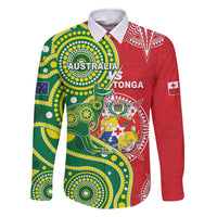 Custom Tonga Australia Rugby Family Matching Tank Maxi Dress and Hawaiian Shirt Kangaroos And Tonga Mate Maa Together