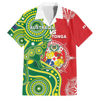 Custom Tonga Australia Rugby Hawaiian Shirt Kangaroos And Tonga Mate Maa Together LT05 Green - Polynesian Pride