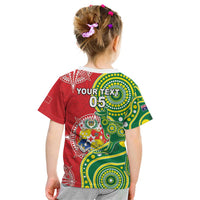 Custom Tonga Australia Rugby Kid T Shirt Kangaroos And Tonga Mate Maa Together