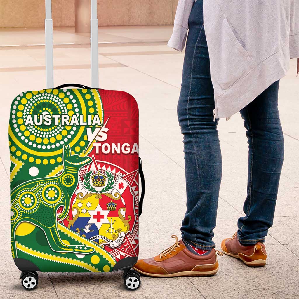 Tonga Australia Rugby Luggage Cover Kangaroos And Tonga Mate Maa Together