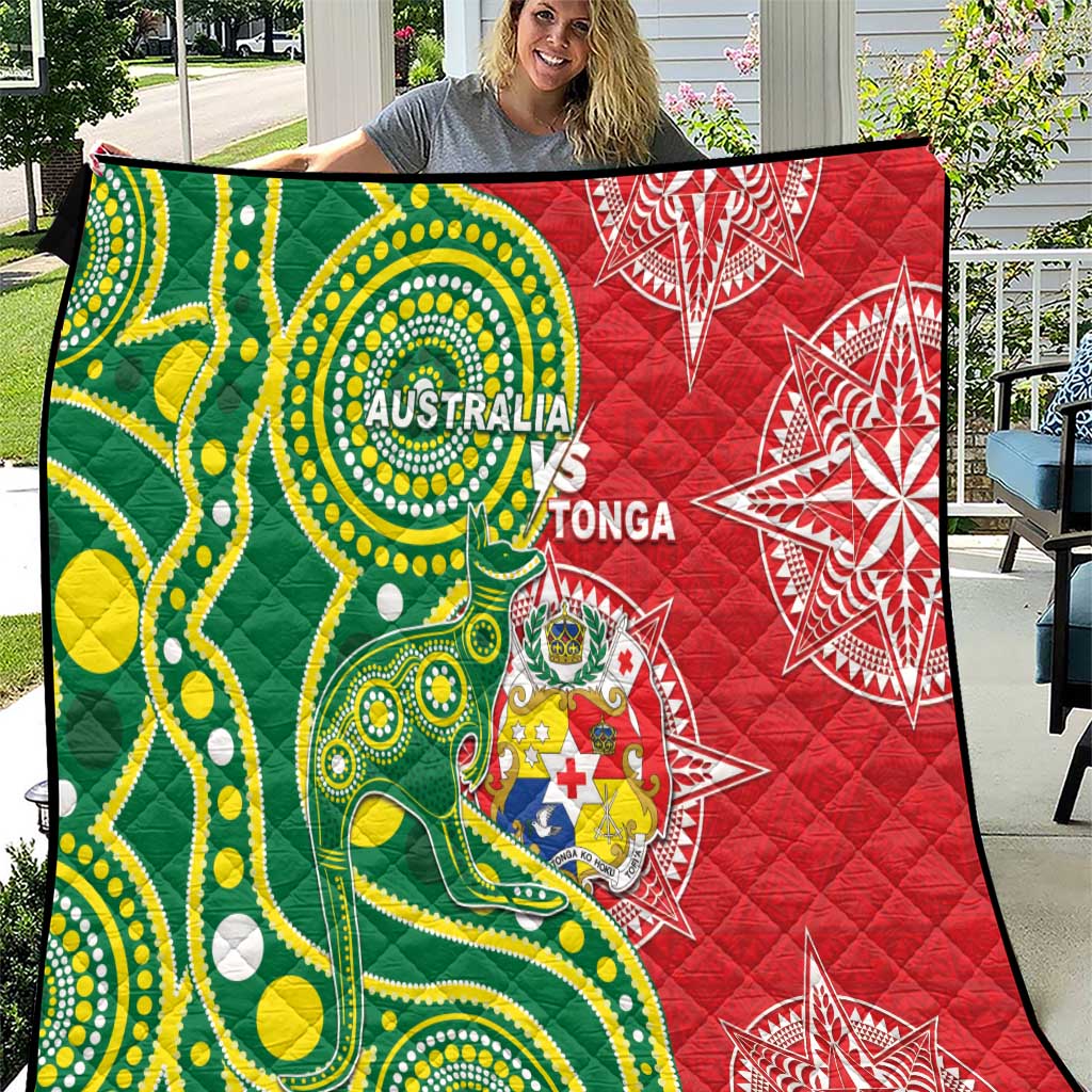 Tonga Australia Rugby Quilt Kangaroos And Tonga Mate Maa Together