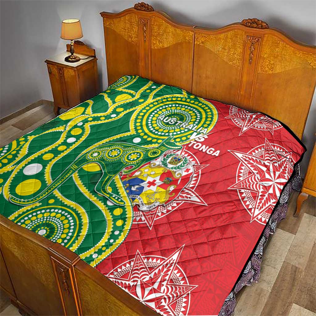 Tonga Australia Rugby Quilt Kangaroos And Tonga Mate Maa Together