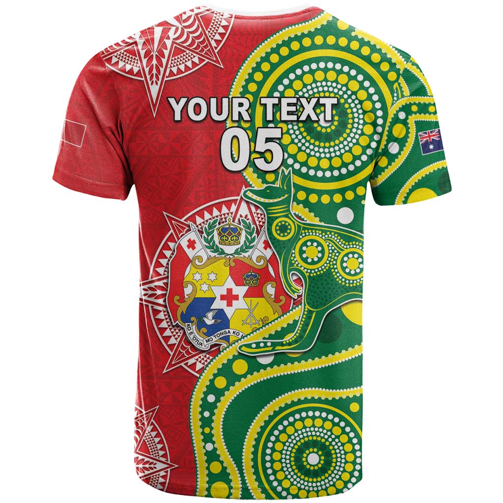 Custom Tonga Australia Rugby T Shirt Kangaroos And Tonga Mate Maa Together LT05 - Polynesian Pride