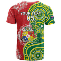 Custom Tonga Australia Rugby T Shirt Kangaroos And Tonga Mate Maa Together LT05 - Polynesian Pride