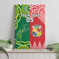 Custom Tonga XIII And Australia Kangaroos Canvas Wall Art Mate Maa Tongan Ngatu With Aboriginal LT05 - Polynesian Pride