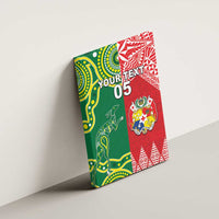 Custom Tonga XIII And Australia Kangaroos Canvas Wall Art Mate Maa Tongan Ngatu With Aboriginal LT05 - Polynesian Pride