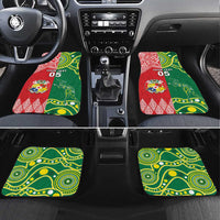Custom Tonga XIII And Australia Kangaroos Car Mats Mate Maa Tongan Ngatu With Aboriginal LT05 Set 4pcs Red - Polynesian Pride