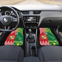 Custom Tonga XIII And Australia Kangaroos Car Mats Mate Maa Tongan Ngatu With Aboriginal LT05 Set 2pcs - Front Red - Polynesian Pride