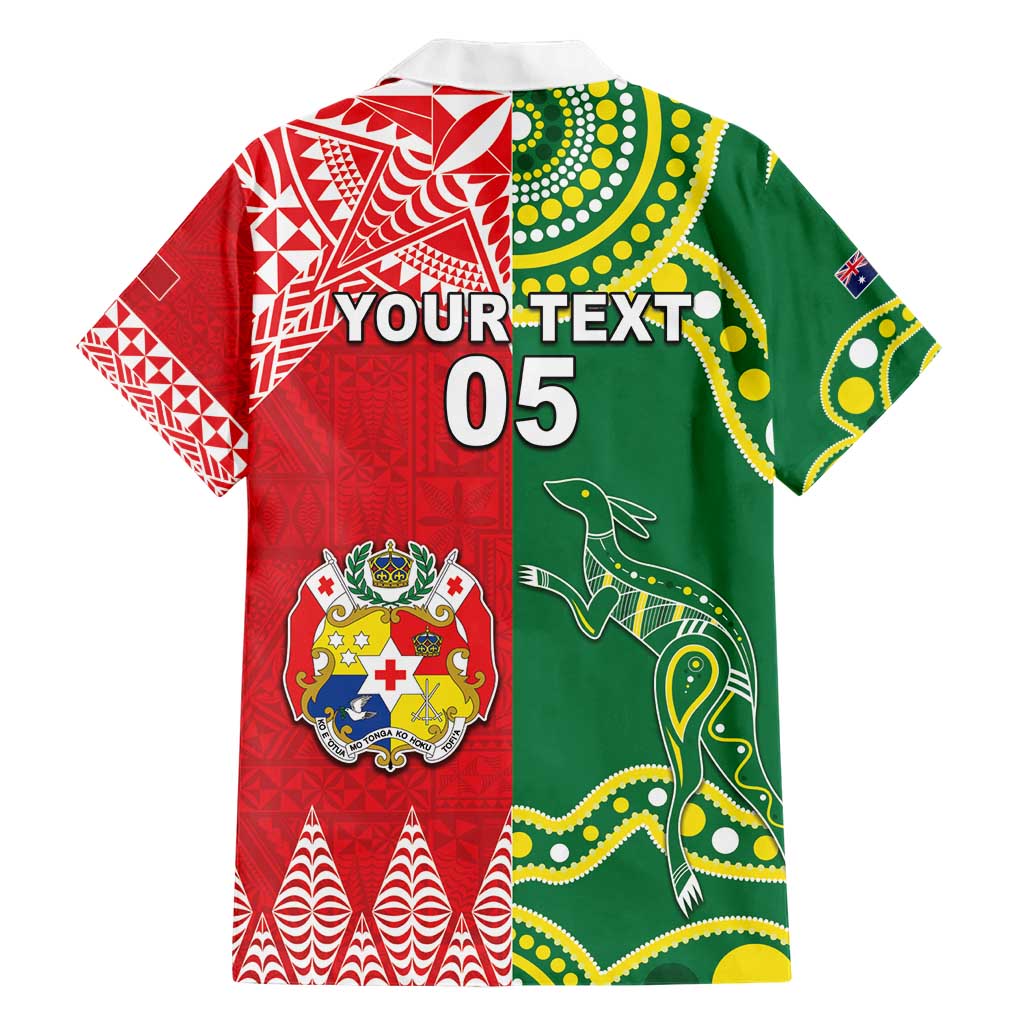 Custom Tonga XIII And Australia Kangaroos Hawaiian Shirt Mate Maa Tongan Ngatu With Aboriginal LT05 - Polynesian Pride