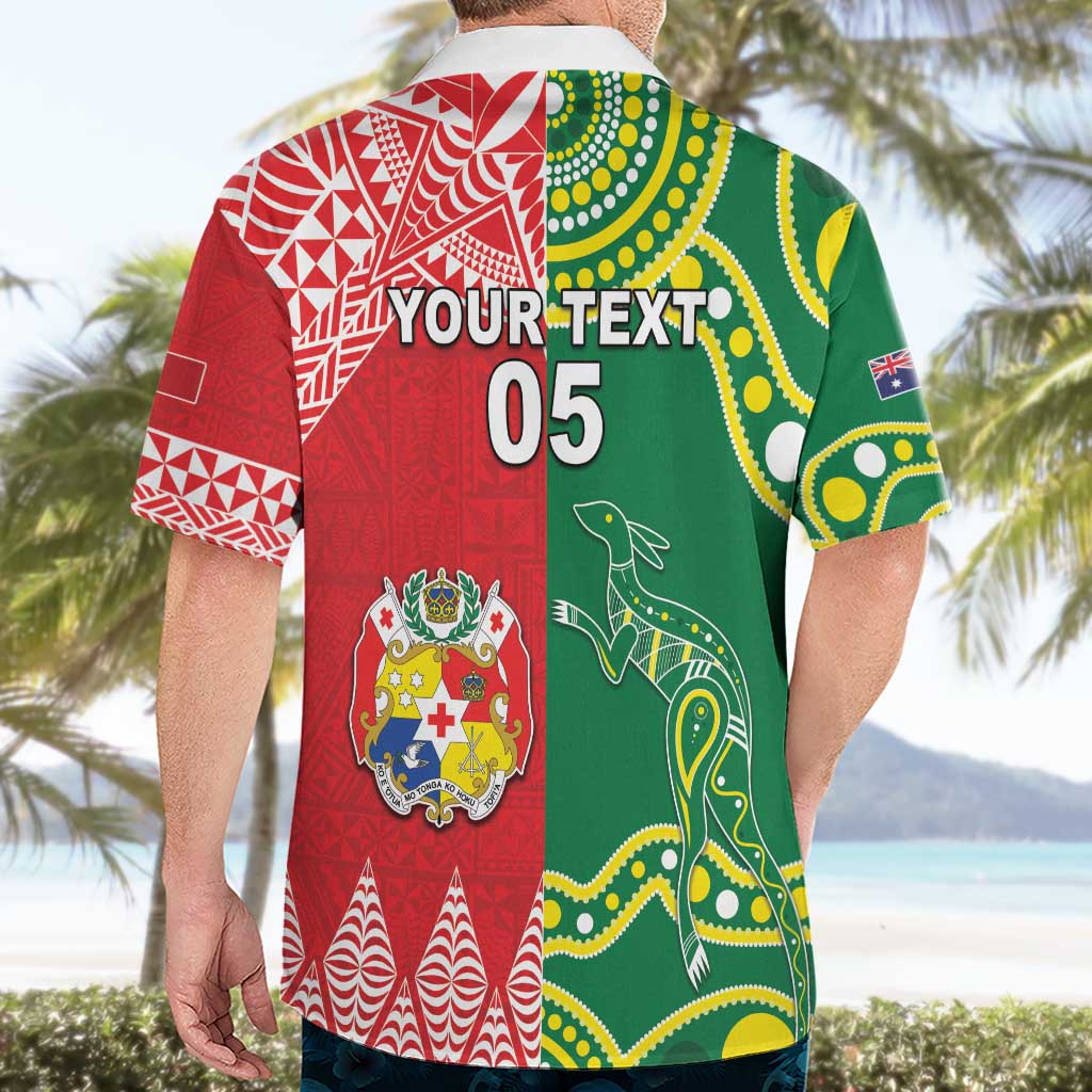 Custom Tonga XIII And Australia Kangaroos Hawaiian Shirt Mate Maa Tongan Ngatu With Aboriginal LT05 - Polynesian Pride