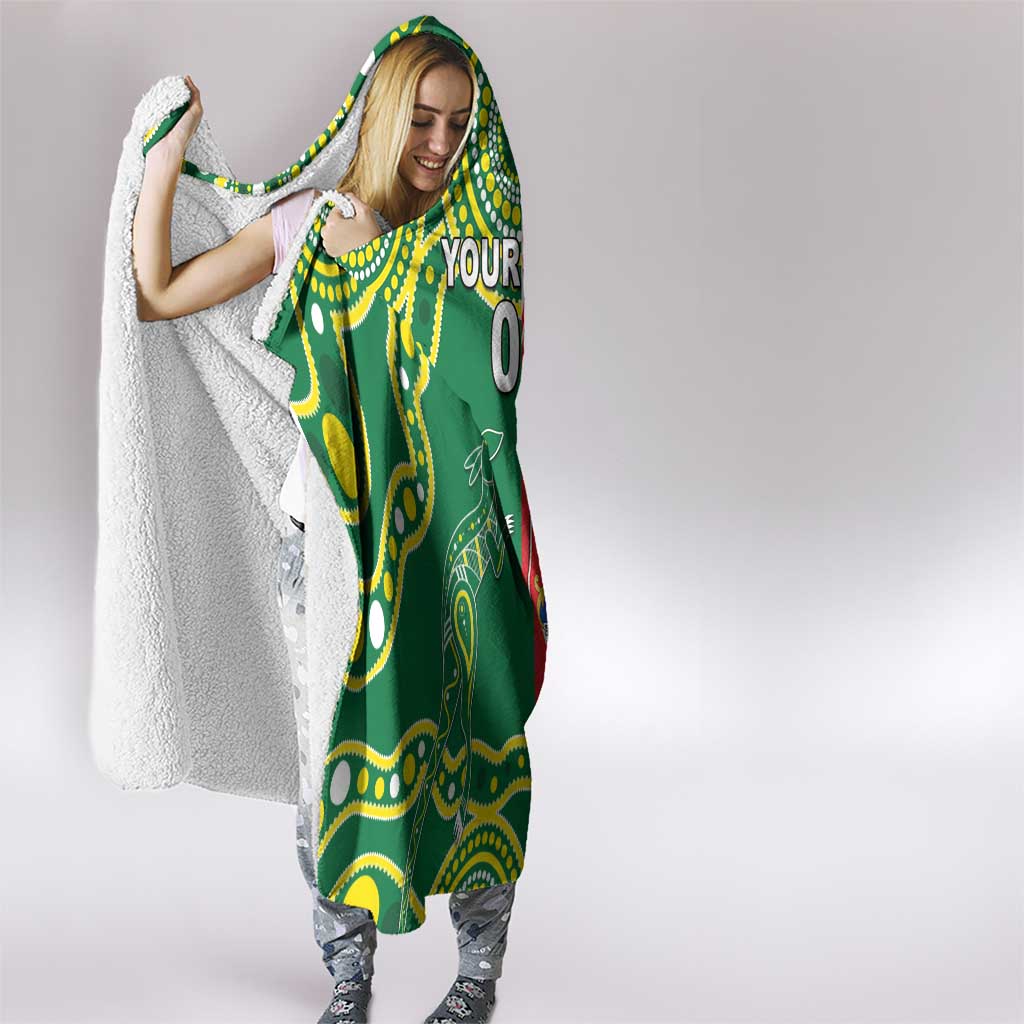 Custom Tonga XIII And Australia Kangaroos Hooded Blanket Mate Maa Tongan Ngatu With Aboriginal LT05 - Polynesian Pride