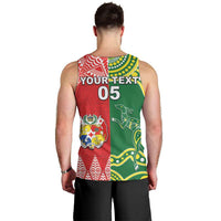 Custom Tonga XIII And Australia Kangaroos Men Tank Top Mate Maa Tongan Ngatu With Aboriginal LT05 - Polynesian Pride