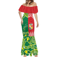 Custom Tonga XIII And Australia Kangaroos Mermaid Dress Mate Maa Tongan Ngatu With Aboriginal