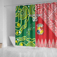 Custom Tonga XIII And Australia Kangaroos Shower Curtain Mate Maa Tongan Ngatu With Aboriginal