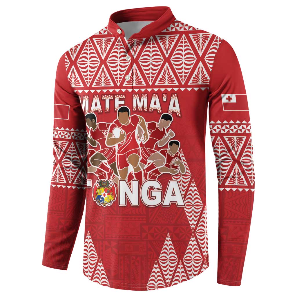 Custom Tonga Rugby Button Sweatshirt Tonga Mate Ma'a Take The Lead LT05 - Polynesian Pride