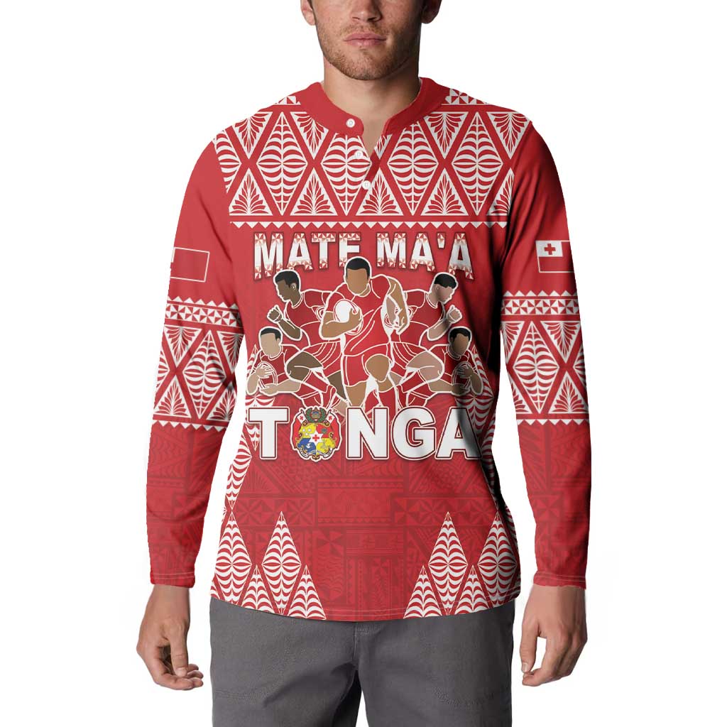 Custom Tonga Rugby Button Sweatshirt Tonga Mate Ma'a Take The Lead LT05 - Polynesian Pride