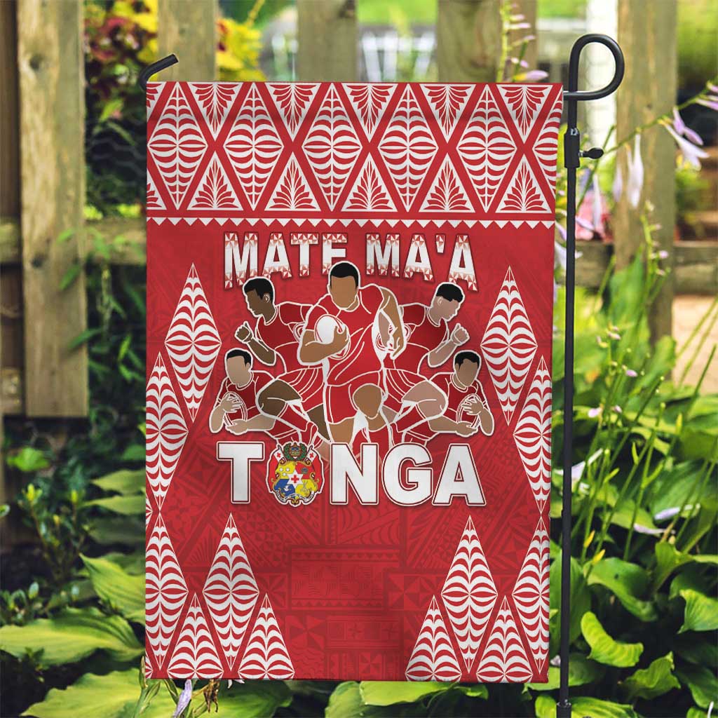 Tonga Rugby Garden Flag Tonga Mate Ma'a Take The Lead LT05 Garden Flag Red - Polynesian Pride