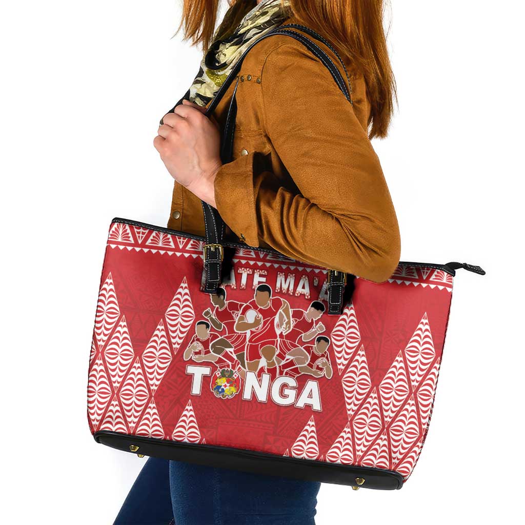 Tonga Rugby Leather Tote Bag Tonga Mate Ma'a Take The Lead