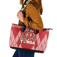 Tonga Rugby Leather Tote Bag Tonga Mate Ma'a Take The Lead LT05 Red - Polynesian Pride