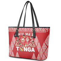 Tonga Rugby Leather Tote Bag Tonga Mate Ma'a Take The Lead LT05 - Polynesian Pride