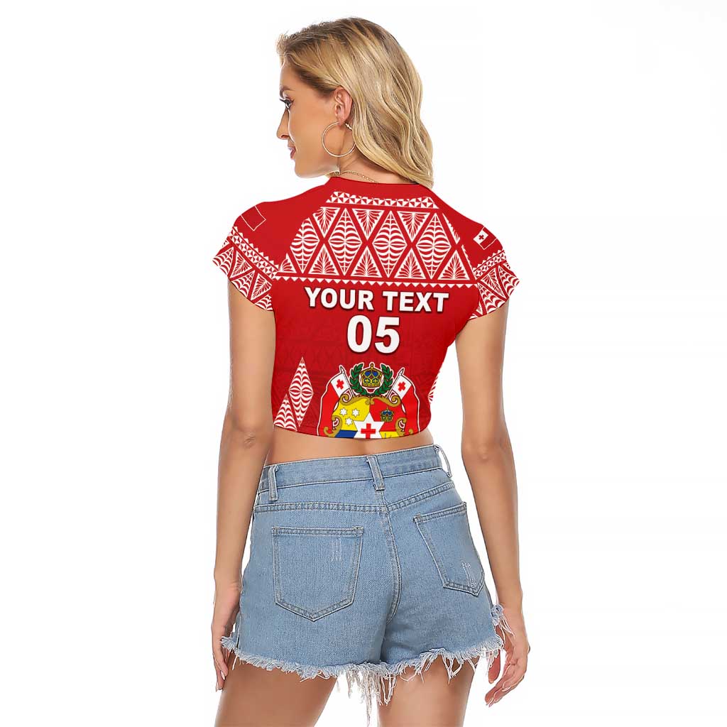 Custom Tonga Rugby Raglan Cropped T Shirt Tonga Mate Ma'a Take The Lead LT05 - Polynesian Pride
