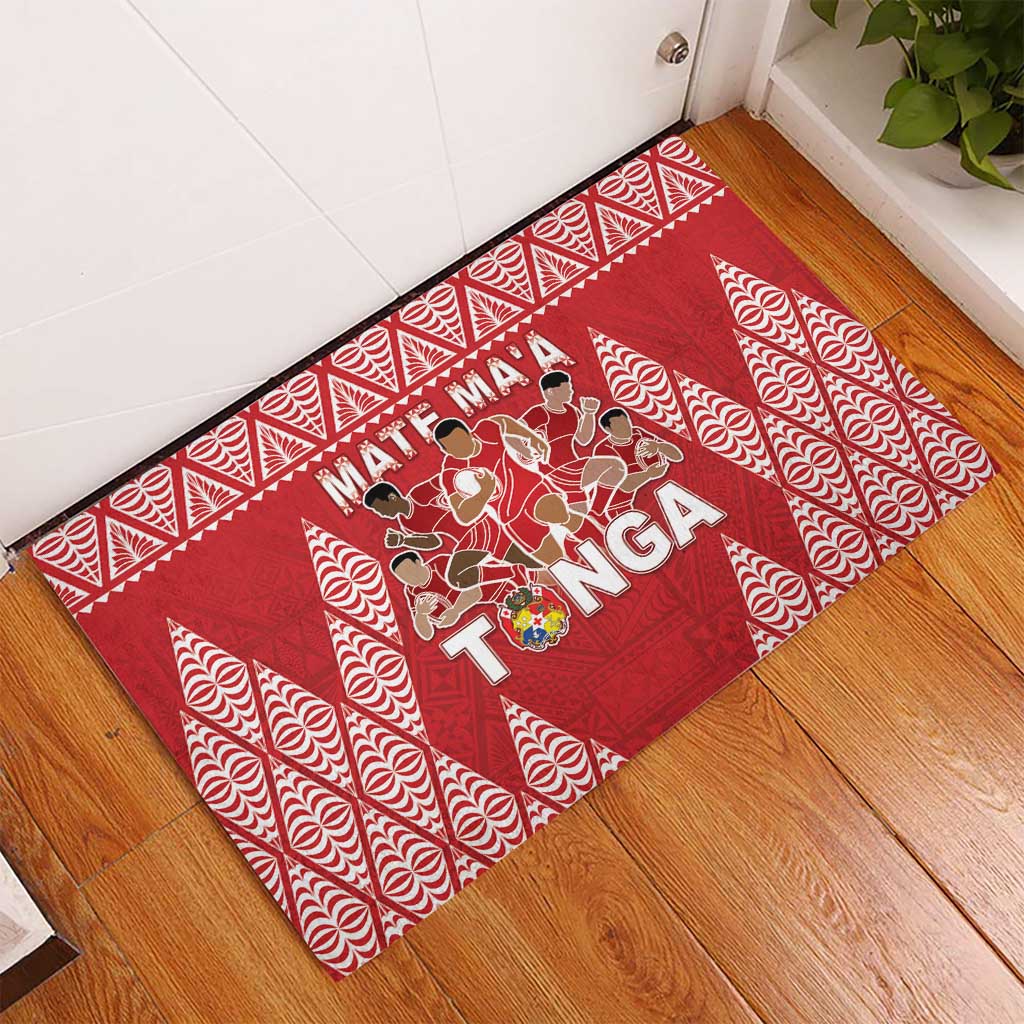Tonga Rugby Rubber Doormat Tonga Mate Ma'a Take The Lead LT05 - Polynesian Pride