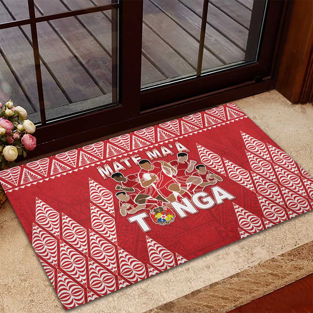 Tonga Rugby Rubber Doormat Tonga Mate Ma'a Take The Lead LT05 - Polynesian Pride