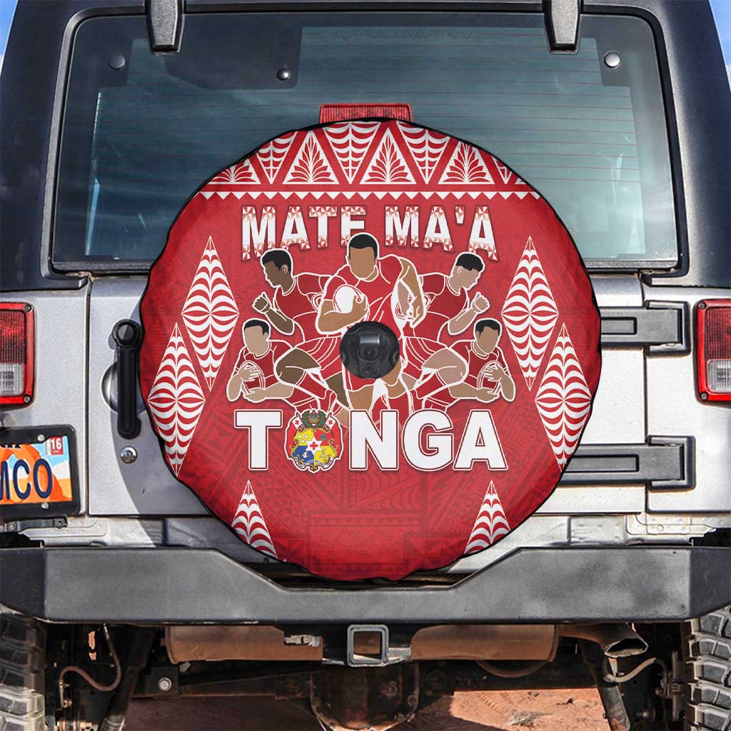 Tonga Rugby Spare Tire Cover Tonga Mate Ma'a Take The Lead LT05 Red - Polynesian Pride
