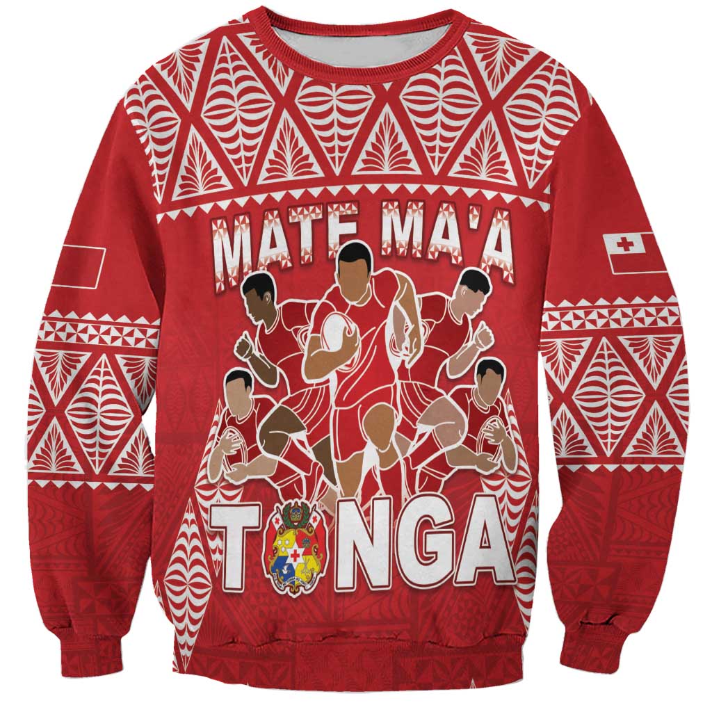 Custom Tonga Rugby Sweatshirt Tonga Mate Ma'a Take The Lead LT05 Unisex Red - Polynesian Pride