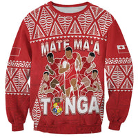 Custom Tonga Rugby Sweatshirt Tonga Mate Ma'a Take The Lead LT05 Unisex Red - Polynesian Pride